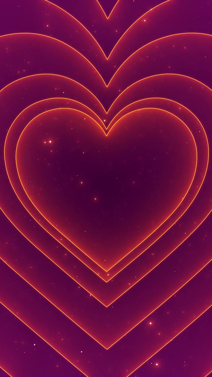 Radiant magenta heart pattern animation golden line art layers sparkle warm romantic scene couples