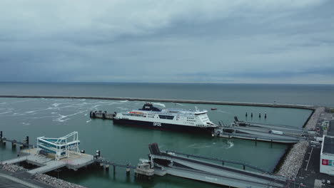 ferry docking at a port