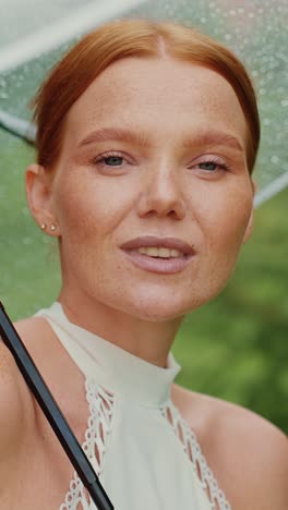 woman under a rain umbrella