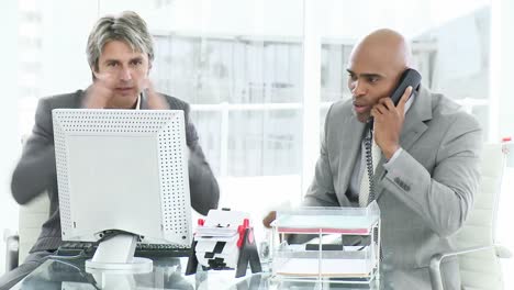 frustrated businessmen at work