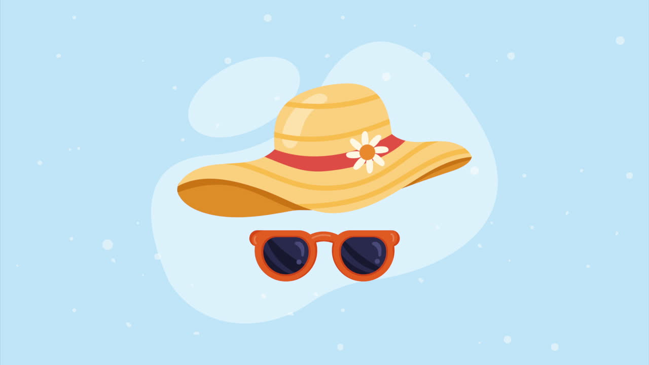 accesorios para sombreros y gafas de sol turísticos animación