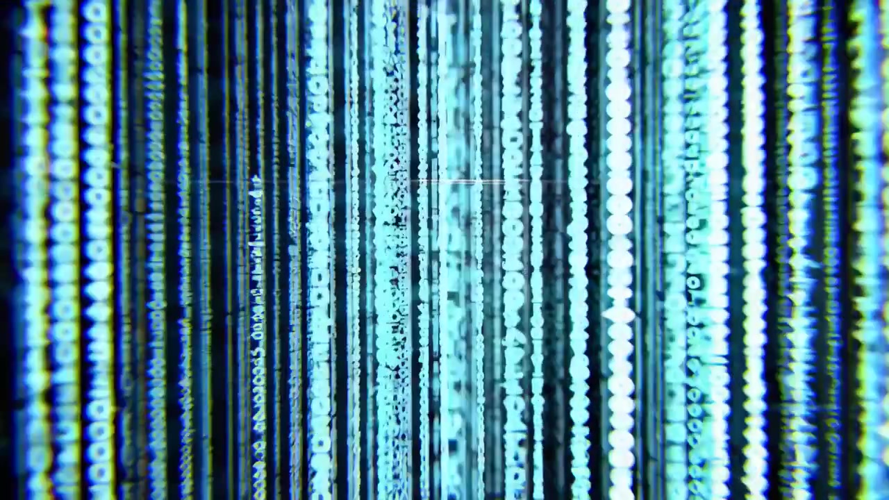 Abstract Blue Digital Code Flowing Vertically