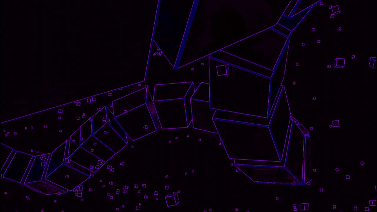 fondo geométrico 3d abstracto con líneas de neón púrpura