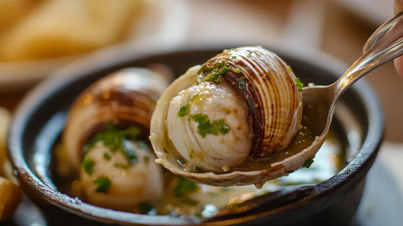 Delicious Escargots in Garlic Butter Sauce