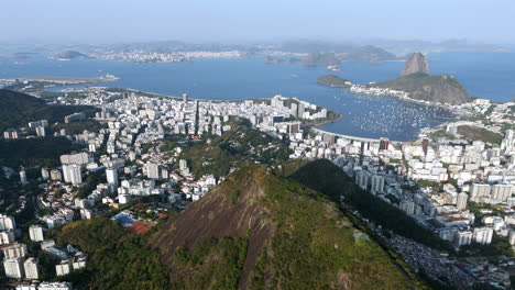 rio de janeiro with pão de açúcar and niterói in the distance, sunny day, aerial view