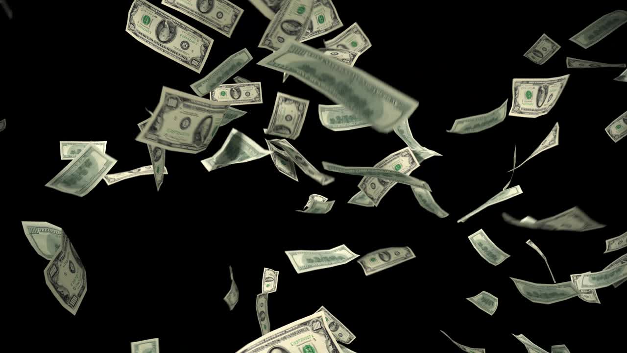 dinero cayendo dólares financieros ganarnos estados unidos moneda estadounidense impuestos hacer que llueva 4k