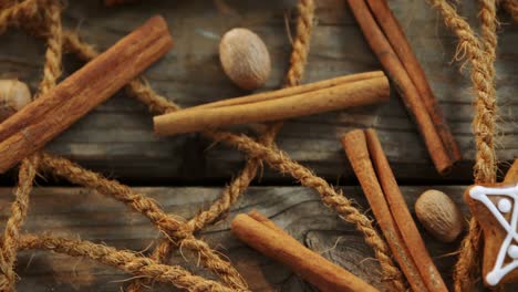 christmas cookies with cinnamon sticks and nutmeg 4k