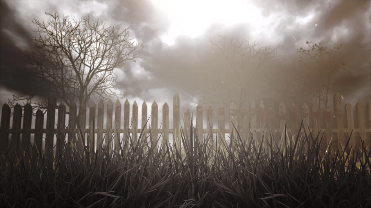 어두운 숲과 안개가 있는 신비로운 할로윈 배경 3