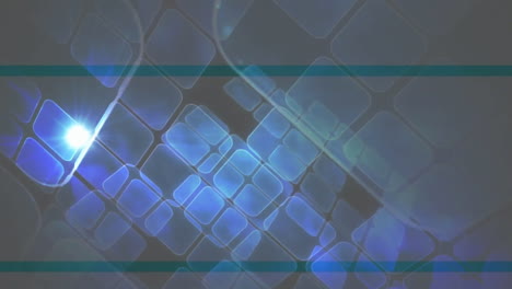 Glowing light effect creating abstract blue and gray geometric animation pattern