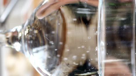 glass of sparkling water close-up
