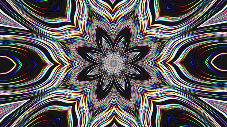 Hypnotizing glitch imitation light transformations shimmering background. Digital art