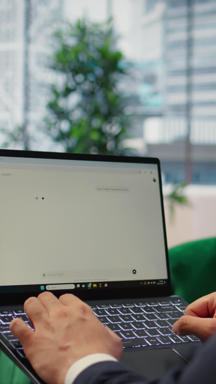 Vertical Video Bucharest, Romania - July 30th 2024 - AI chatbot delivering data driven response