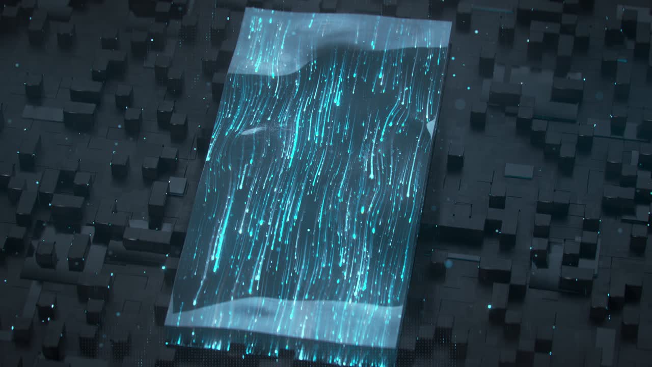 Blue light trails seamless loop 3D render animation