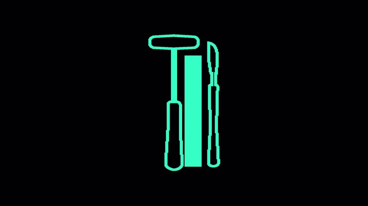 Animated Drawing of Medical Tools: Reflex Hammer and Scalpel