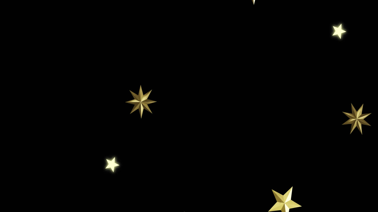 Animation af julepynt på sort baggrund
