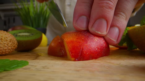 preparing a fruit salad