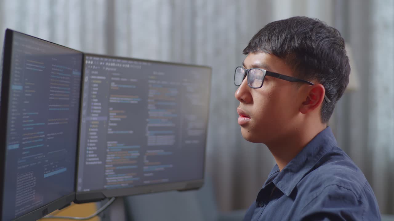 Programmer working on code