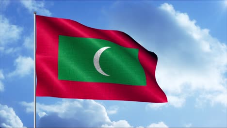 waving flag of the maldives