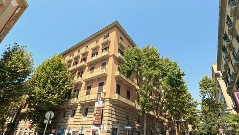 urban scene with buildings and trees in naples