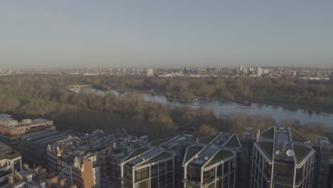 aerial view of one hyde park including serpentine lake and hyde park in london