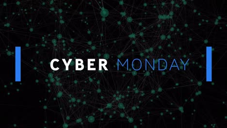 Animation-Von-Cyber-Monday-Verkaufstexten-über-Netzwerke-Von-Verbindungen