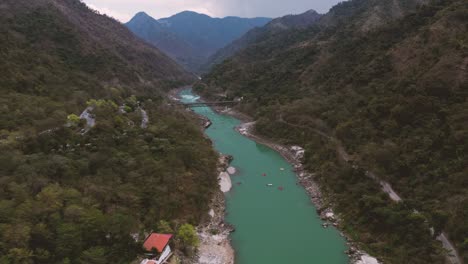 green ganges river of rishikesh - india