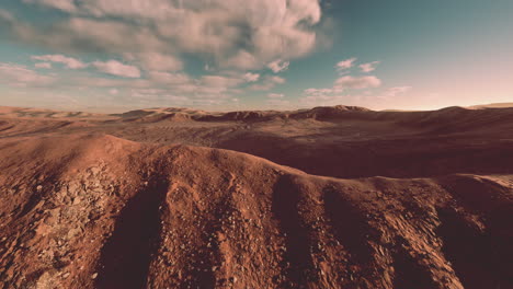 sunset over the sand dunes in the desert