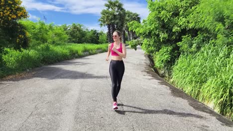 woman running outdoors