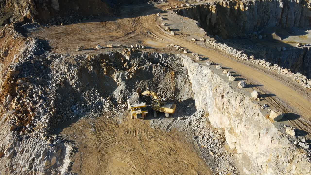 Aerial View of a Limestone Quarry: A Fascinating Look at Heavy Machinery and Natural Resources in Germany