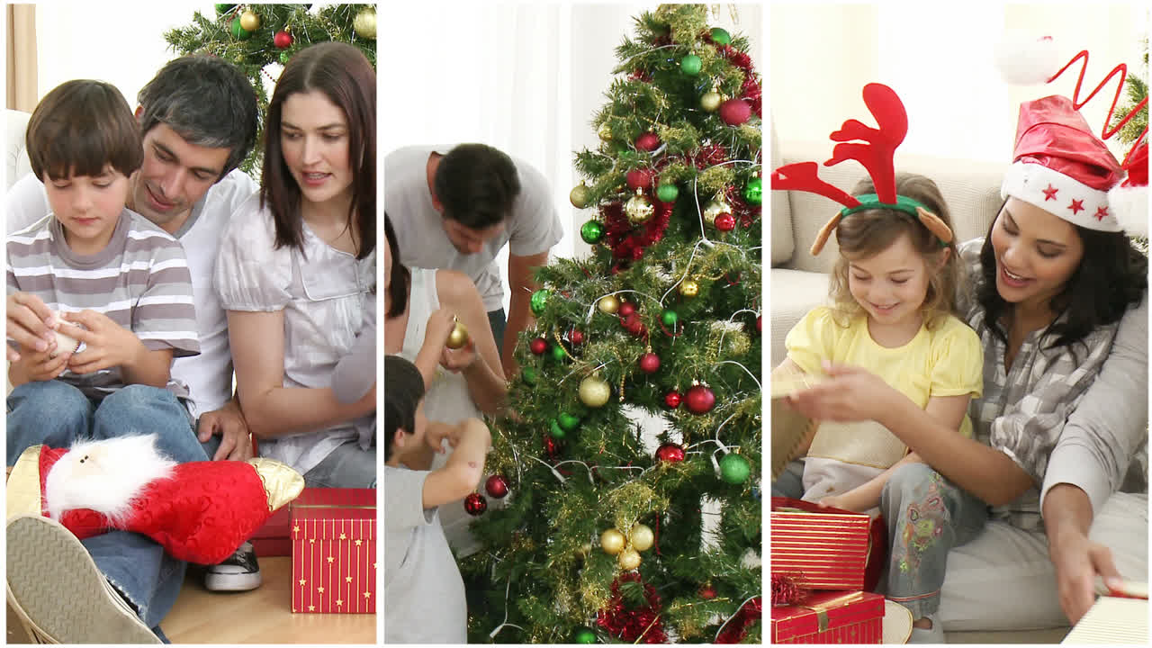 la familia se divierte en navidad