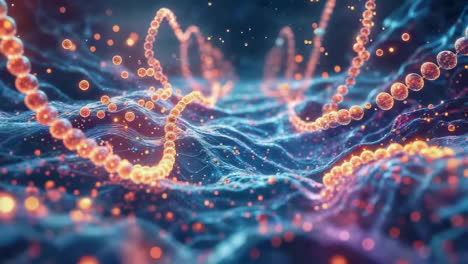 abstract genetic strands and data flow
