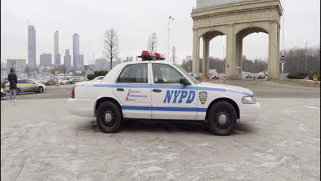 nypd police car in the city