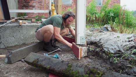 A-Greenhouse-is-Being-Built-by-an-Individual---Close-Up