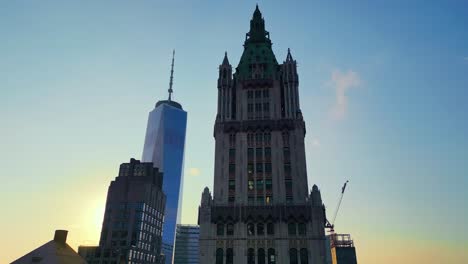 Ikonisches-Woolworth-Gebäude-Und-One-World-Trade-Center