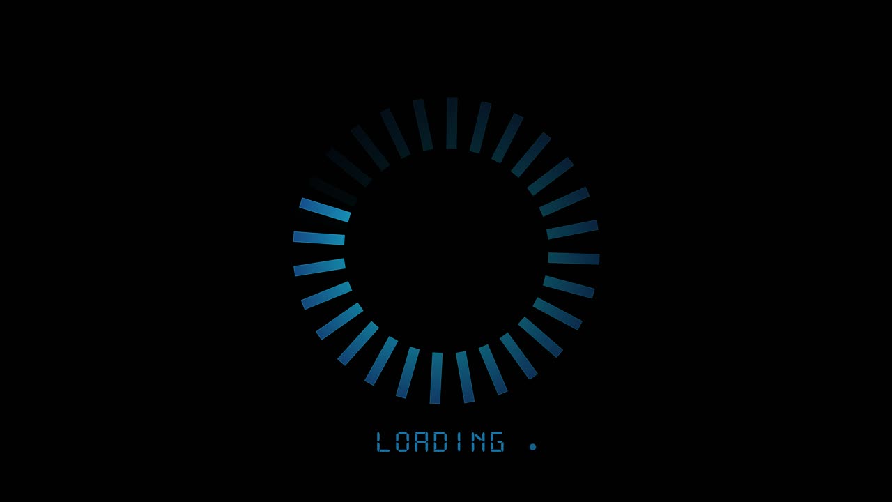 Minimalist loading icon on a black background digital patience anticipation software lording process