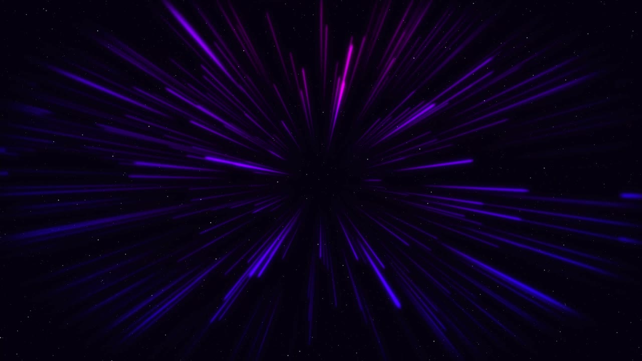volando lentamente a través del espacio luego entrando en el hiperespacio y desacelerando. velocidad colorida de la luz animación de bucle sin costuras