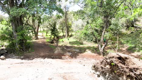 Cielo-De-La-Aldea-Al-Aire-Libre-Hermoso-Paisaje-De-La-Aldea-Del-Bosque-Del-Paisaje-Aéreo---Fotografía-Aérea-Del-Bosque-Rural-Kenia---Controlador-Inalámbrico-De-Drones-Quadcopter