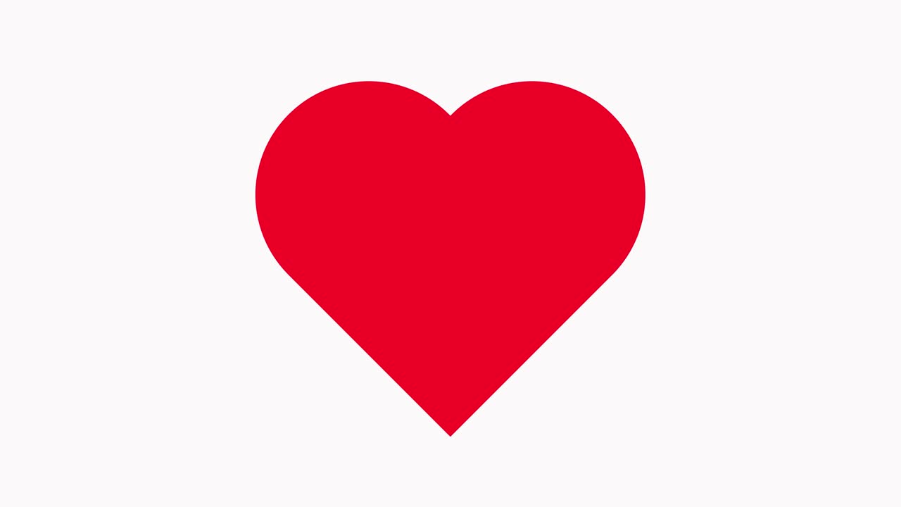 Simbolo del cuore rosso pulsante su sfondo bianco