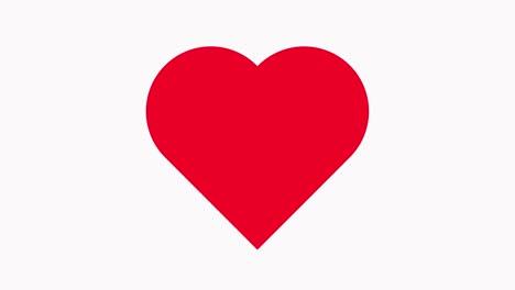 red heart symbol pulsating on a white background.