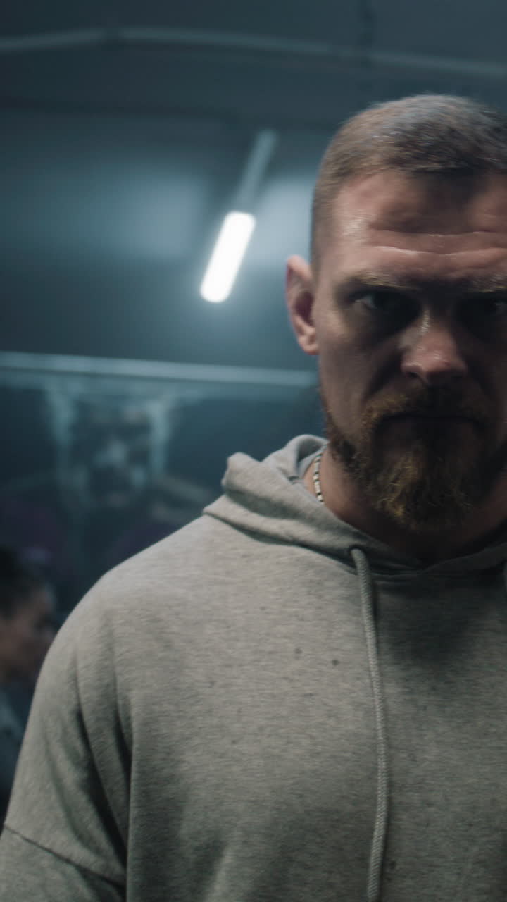 Man preparing to box in the gym