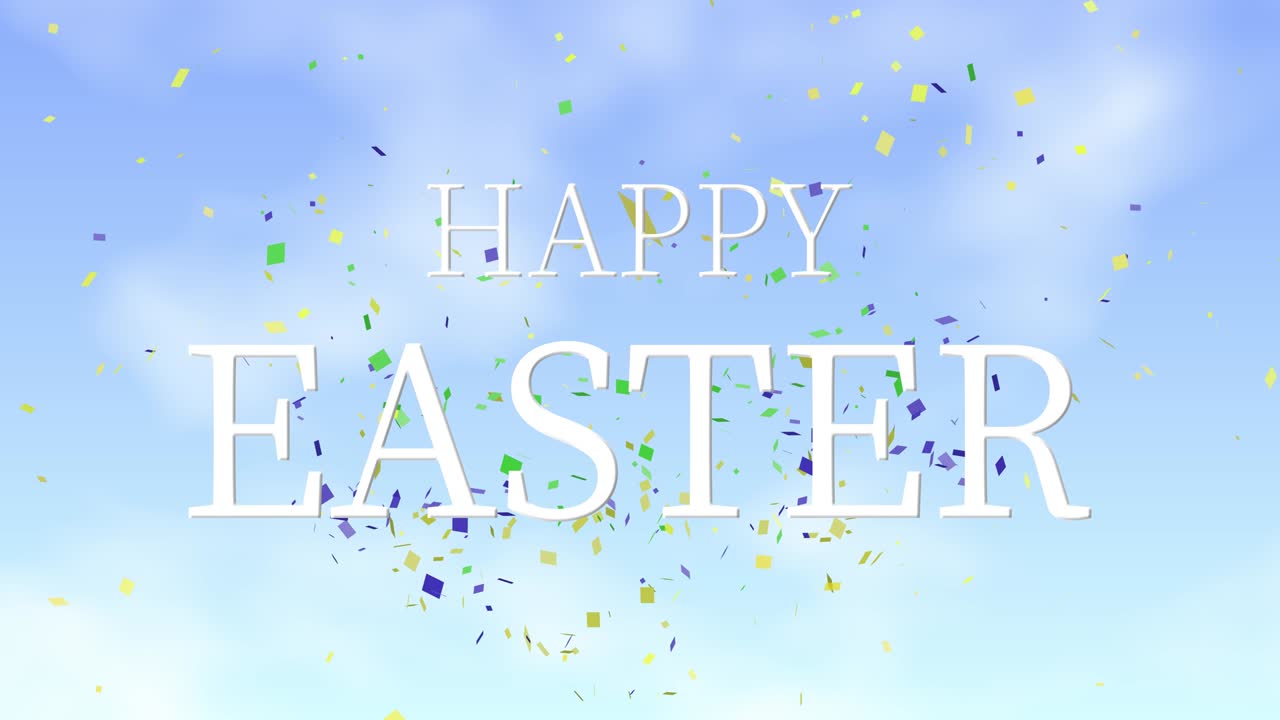 행복한 부활절 이벤트 텍스트 애니메이션 모션 그래픽