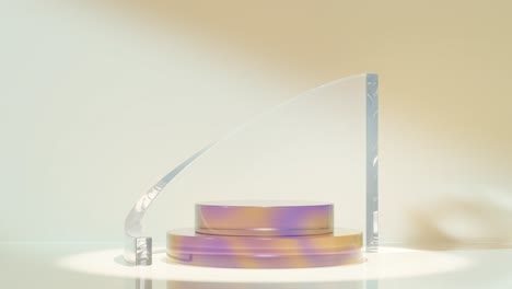 abstract glass display podium