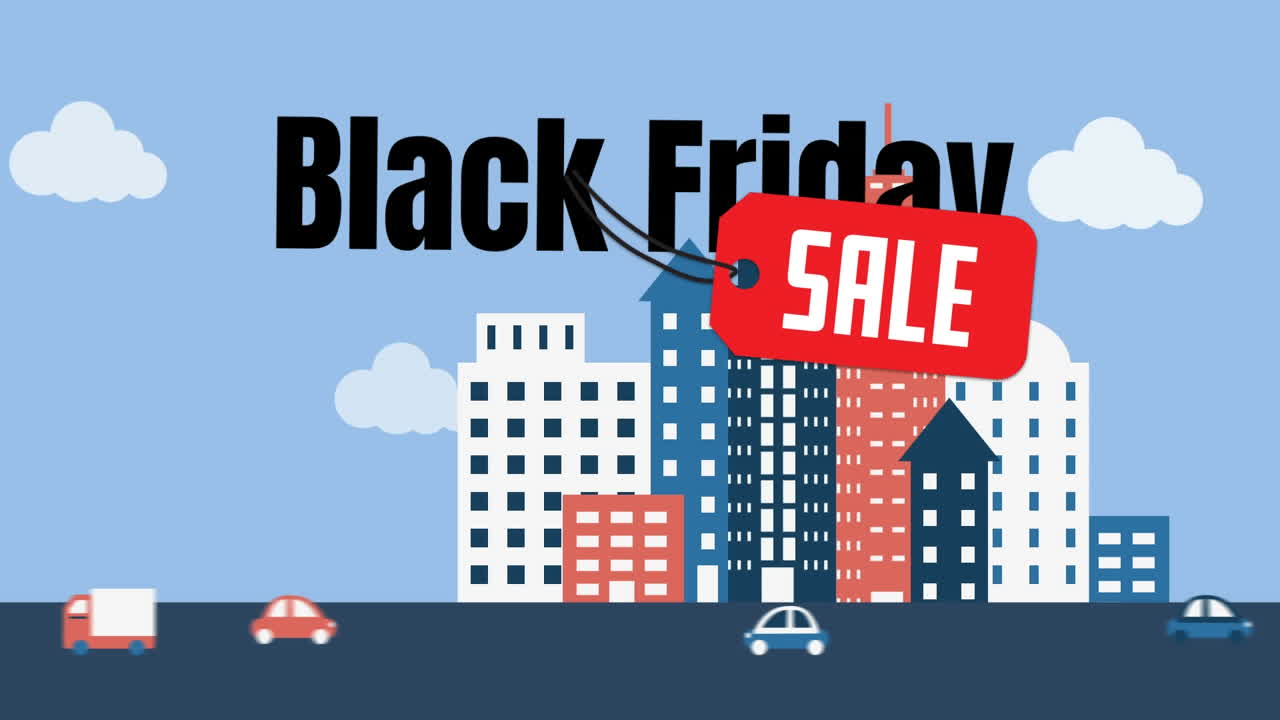 블랙 프라이데이 판매 4k의 디지털로 생성 된 비디오