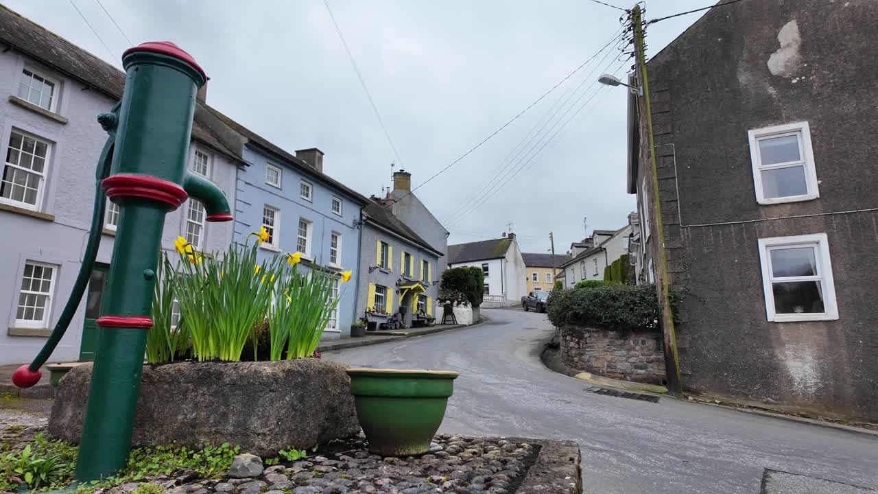 Village water pump in Inistioge County Kilkenny on a spring morning