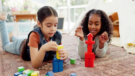 girl, education toys and playing together