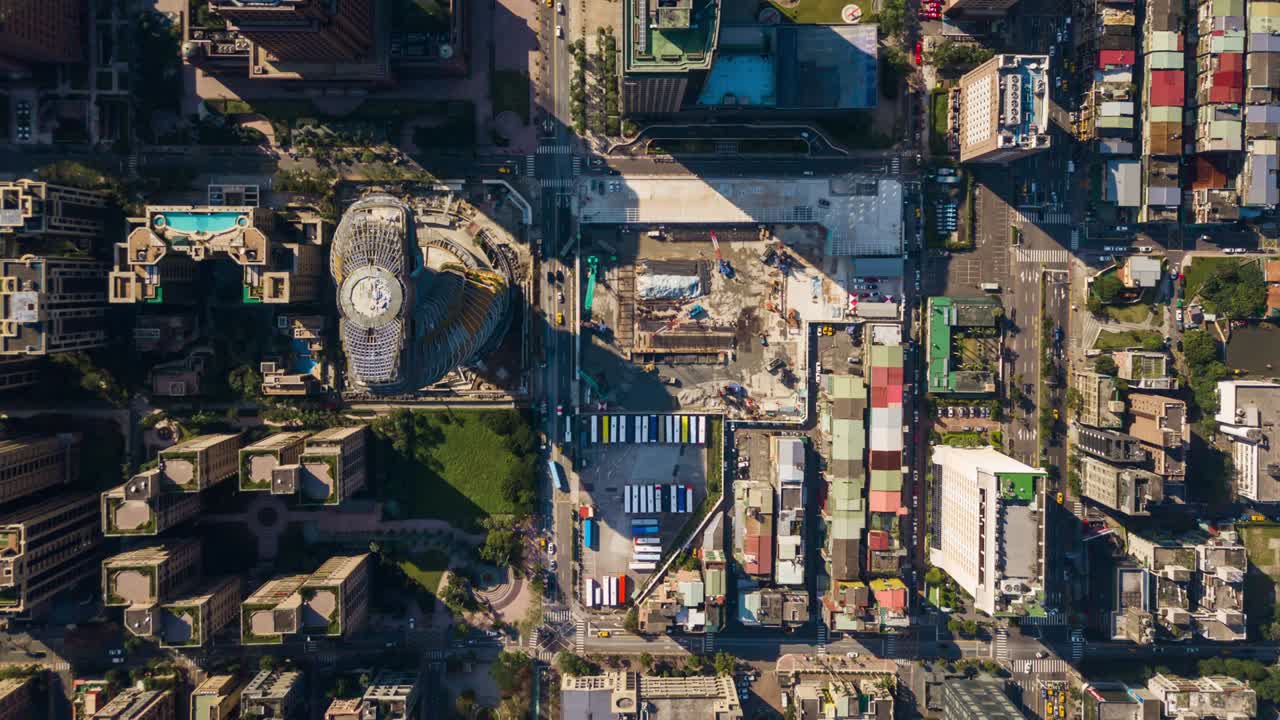 은 날 타이완 시내 풍경 다운타운 유명한 건설 다운 뷰 4k 타임스 타이완