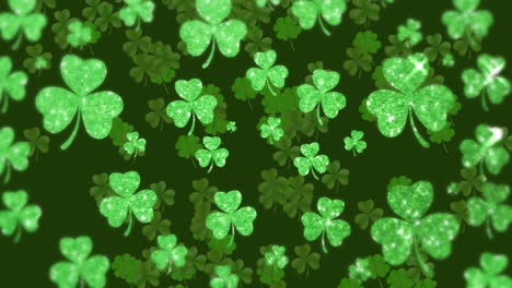 animación de tréboles verdes que caen para el día de san patricio