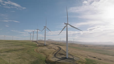 drone aerial of wind turbines in southern washington-8