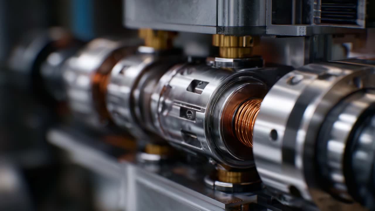 Precision Engineering: Close-Up of a High-Performance Mechanical Component in Motion, Showcasing Intricate Details of Design and Functionality