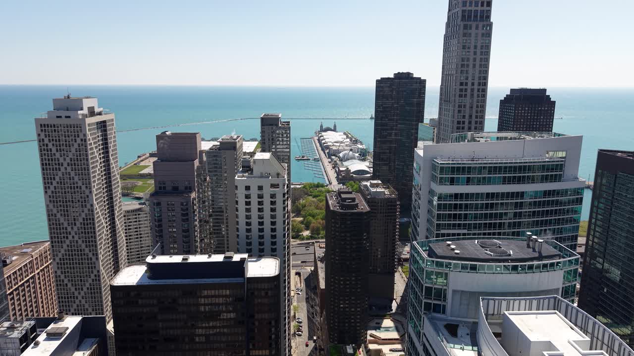 Chicago Cityscape with Lake Michigan and Navy Pier
